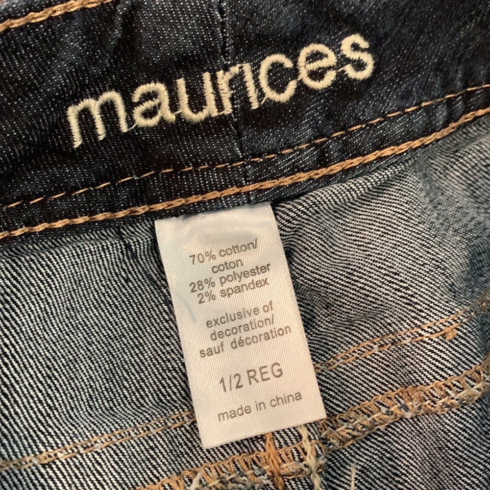 Dark blue distressed bootcut jeans size 1/2 regular - Picture 2 of 6